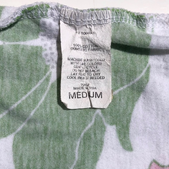 Linea Faux Wrap Top women M sleeveless Spaghetti Strap Floral white pink green - Picture 10 of 13